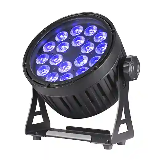 Waterproof 18x18w RGBWA UV 6in1 Touch Screen Slim Led Par Light-blue
